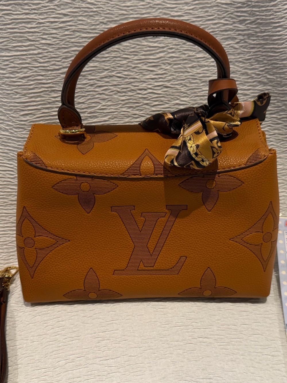 Tan Monogram Canvas Top-Handle Satchel
